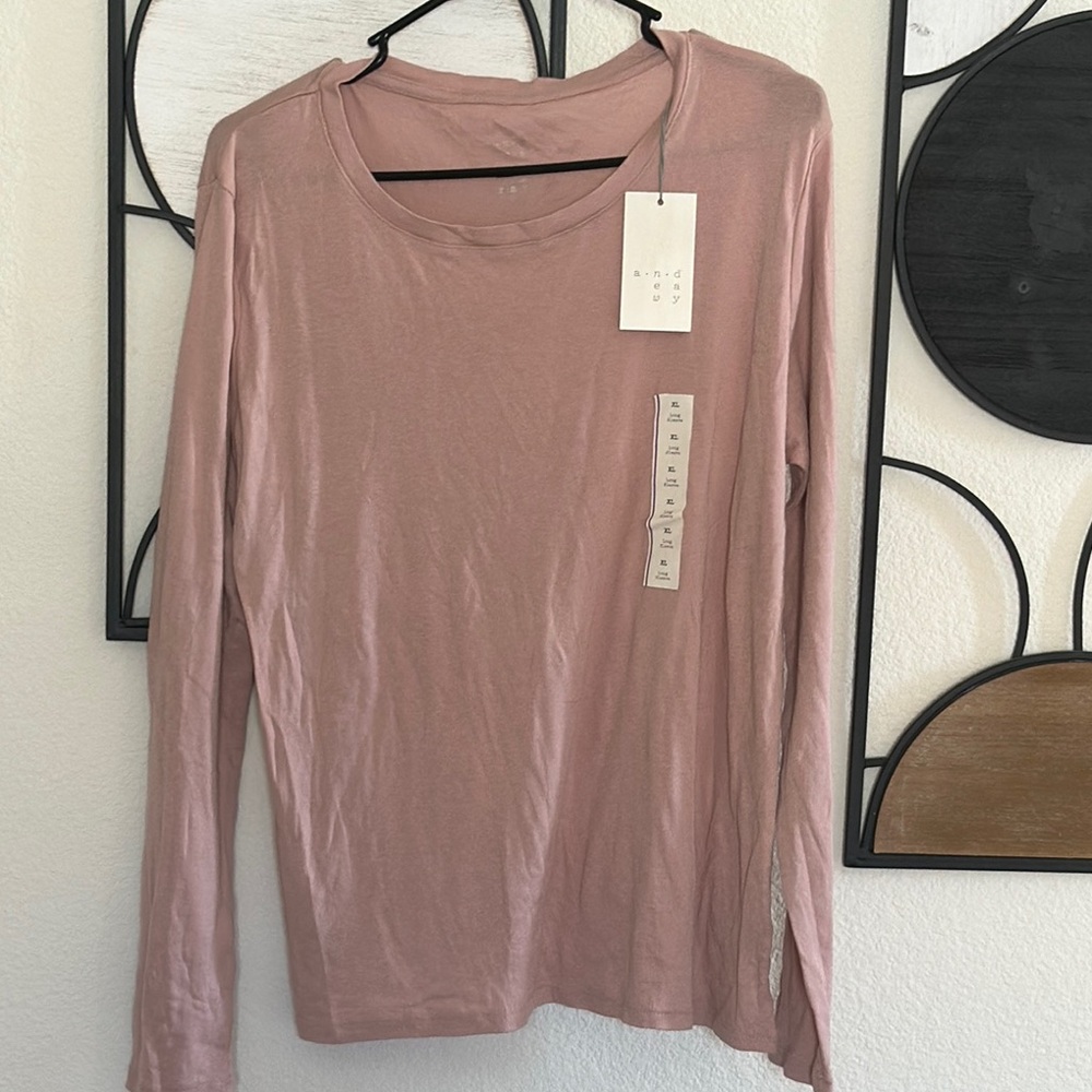 A New‎ Day Fitted Pink Long Sleeve Tee